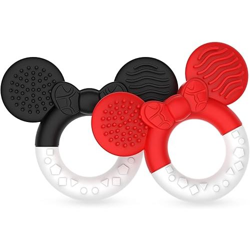2 Packs Baby Teething Toys for Babies 3-6 6-12 Months,BPA Free Soft and Silicone Infant Teething Relief Soothing Sore Gums Baby Teethers Toys