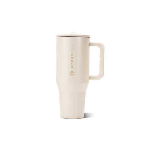 HydroJug Traveler 32oz | Leakproof Insulated Tumbler with Handle – Cream | HydroJug