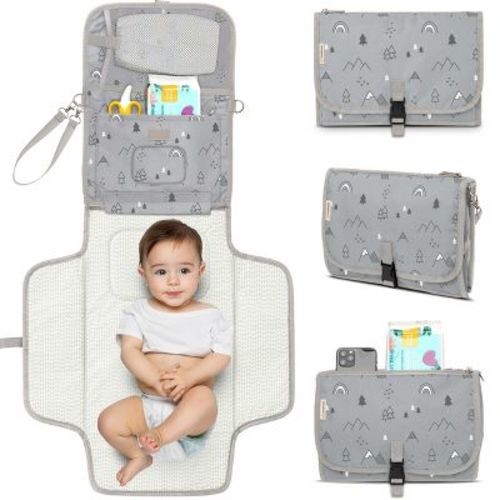 KeaBabies Ezee Portable Diaper Changing Pad, Portable Diaper Changing Mat, Waterproof Foldable Diaper Changing Pad (Woodland)