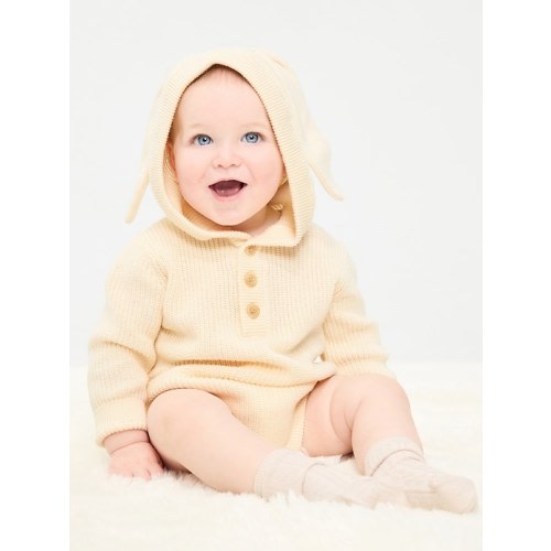 Critter Hooded Sweater-Knit One-Piece for Baby