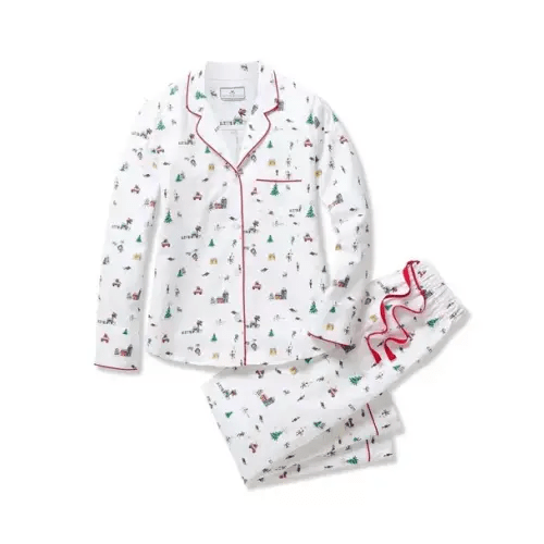 Brands We Love Women's Twill Pajama Set in Holiday Town by Janie and Jack
