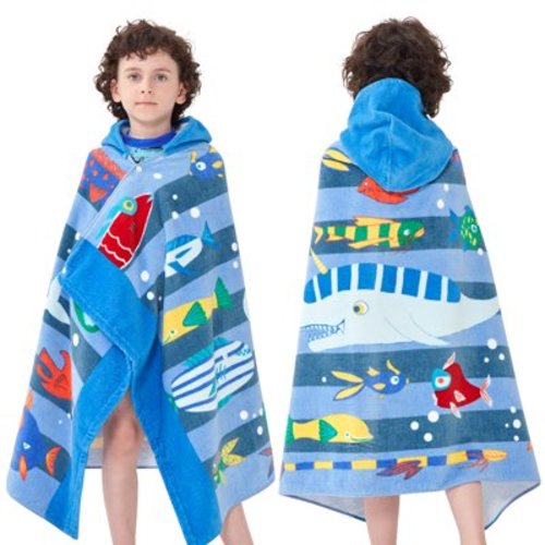 Bavilk Kids Hooded Bath Beach Towel Girls Boys Swim Pool Cover Up Super Absorbent Cute Cartoon Animal Full Vitality