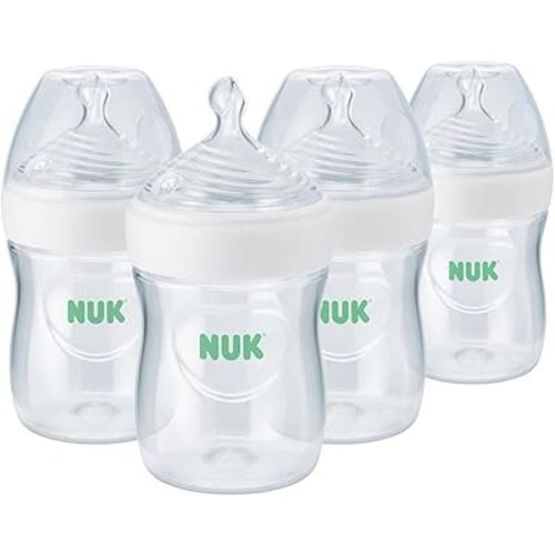 NUK Simply Natural Baby Bottle with SafeTemp, 5 oz, 4 Count