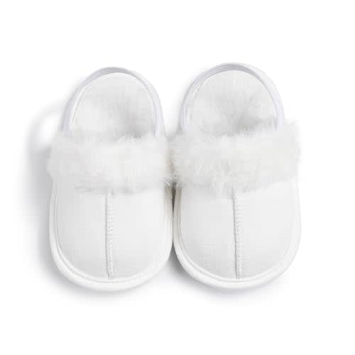 Doloame Infant Baby Boys Girls Slippers Cozy Fleece Booties Toddler Soft Warm Socks Princess Flats Newborn Crib Shoes