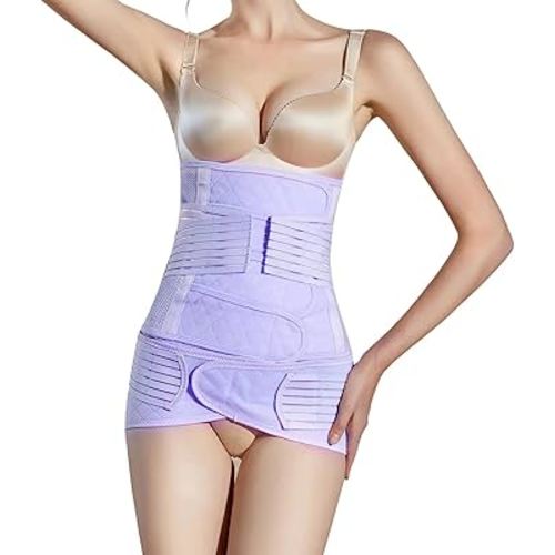 2 in 1 Postpartum Belly Band Wrap Purple, C-Section Support Belt XX-Large, Post Partum Support Recovery Waist/Pelvis Belt, Hysterectomy Belly Band Binder Girdle Stomach