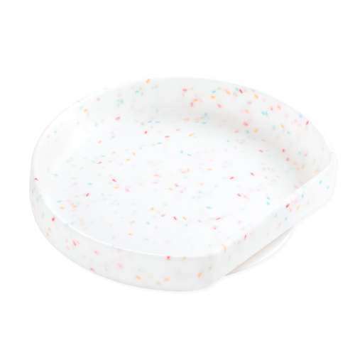 Vanilla Sprinkle Silicone Plate with Suction & Deep Walls | Bumkins