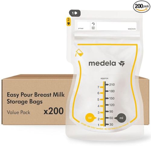 Medela Easy Pour Breast Milk Storage Bags, 200 Count, 7 oz/210 ml