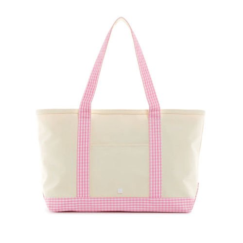 Medium Tote, Gingham Pink Trim