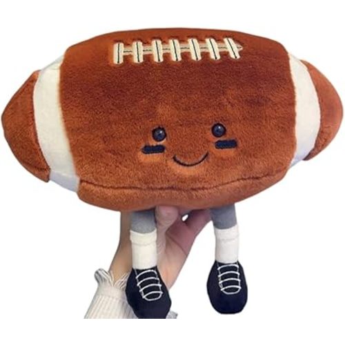 12" Cute Football Plush Toys Soft Stuffed Sport Throw Pillow Plush Ball Gift for Kids Birthday and Christmas Decoration (Rugby)