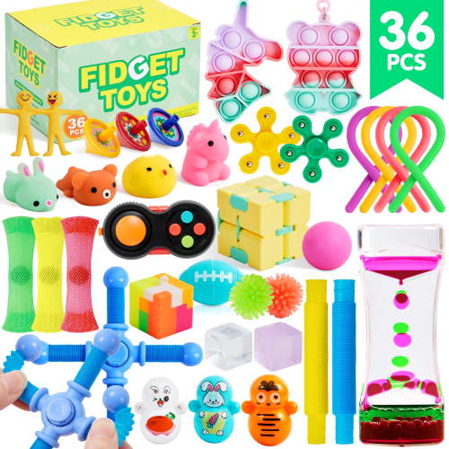 Joyfy 36 Pack Fidget Toys Adults Party Favors, Autism Sensory Toys for Kids with ADHD Treasure Box Toys Classroom Prizes Stress Relief Gifts Pinata Stuffers Goodie Bag Fillers