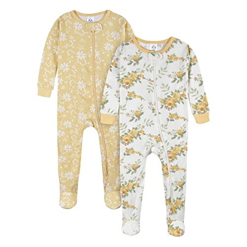 Gerber Baby Girls' 2-Pack Footed Pajamas-Closeout