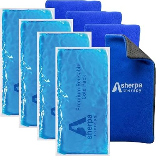 Flexible Cold Gel Ice Pack Reusable, 9.5" x 4.5", 4 Pack