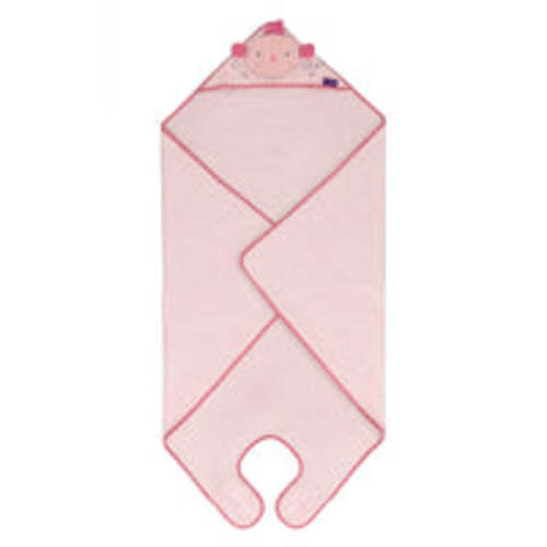 ClevaMama Bamboo Apron Baby Bath Towel Pink