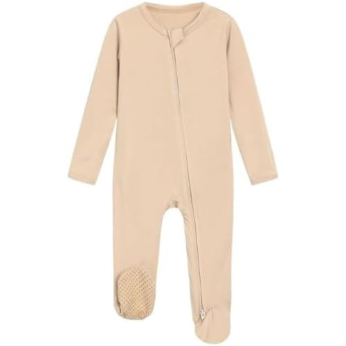 Baby Footie Romper Pajamas Unisex Newborn Infant Pjs Soft Rompers Viscose from Bamboo Sleepwear