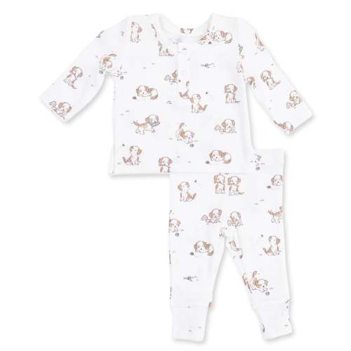 Long Sleeve Henley Play Set- Explorer Puppy Blue