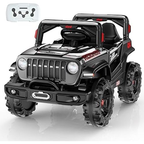 SEALIGHT 12V Kids Ride On Car Truck w/Parent Remote Control, Children Ride On Toy Toddler Electric Vehicle with Double Doors/Safety Belt/LED Lights/Music Player/Bluetooth