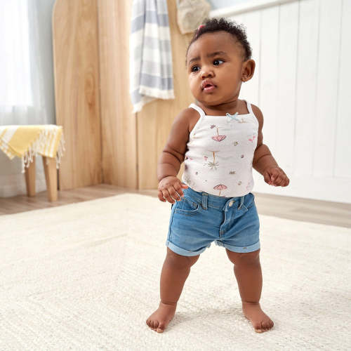 Baby & Toddler Neutral Light Wash Cuffed Denim Shorts – Gerber Childrenswear