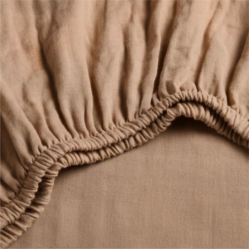 Supersoft Almond Brown 100% Organic Cotton Gauze Baby Crib Fitted Sheet