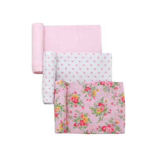 3-Pack Cotton Muslin Swaddle Blankets