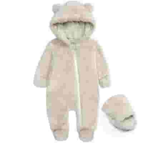 Ovbmpzd Hooded Bodysuits for Baby Girls Clearance Full Zip up Warm Fleece Footed Sleepers Baby Boy Onesies 9 Months