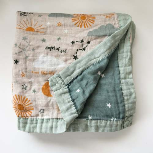 Guardian Angel Luxury Double Sided Muslin Catholic Blanket