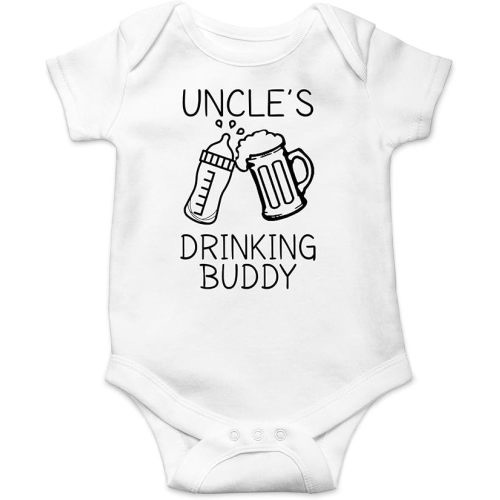 AW Fashions Uncle's Drinking Buddy Baby Bodysuit Funny Cute Newborn Clothes for Boys, Girls, and Unisex
