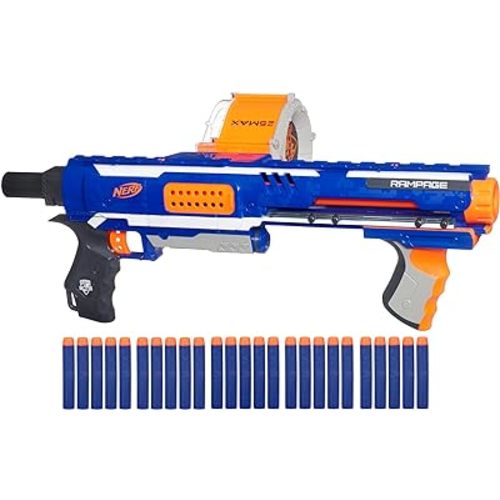 NERF Rampage N-Strike Elite Toy Blaster with 25 Dart Drum Slam Fire for Kids, Teens, & Adults (Amazon Exclusive)