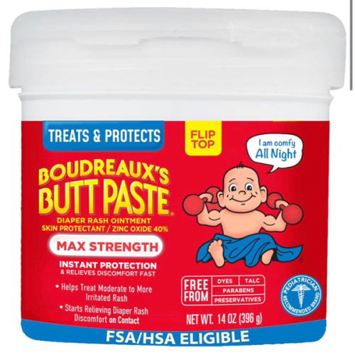Amazon.com: Boudreaux’s Butt Paste Maximum Strength Diaper Rash Cream, 14 Oz Jar | Diaper Cream for Baby, Ointment With Zinc Oxide, Fast Relief, Overnight Protection, Moderate to Irritated Diaper Rash : Baby