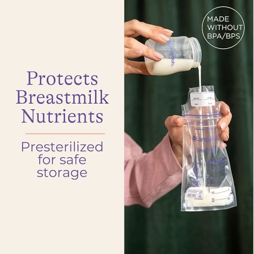 Lansinoh Breastmilk Storage Bags, 200 Count Value Pack, Baby Essentials, Fast Freeze & Thaw Breast Milk Bags for Baby Bottle Feeding, Superior Strength & Stretch, 6 Ounce