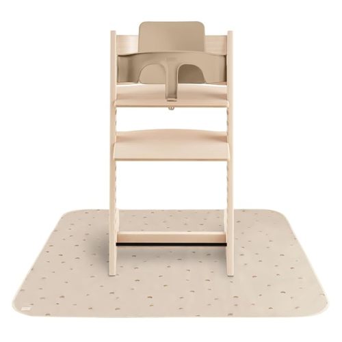 mushie Baby Splat Mat 42.5x42.5 Inch (Fog) | Water Resistant for Under High Chair and Infant Play