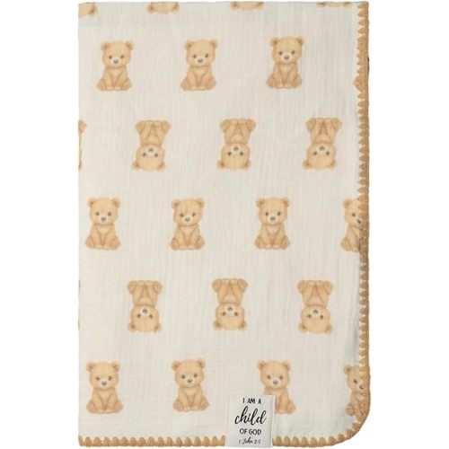 Christian Children’s Blanket, I am a Child of God, Christian Baby and Children's Gift, Christian Children’s Gift, Baptism, Newborn, Blessing Blanket (Bear)