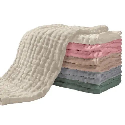 Yoofoss Muslin Burp Cloths for Baby 10 Pack 100% Cotton Baby Washcloths for Boys Girls Large 20''X10'' Super Soft and Absorbent