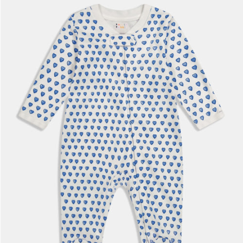 Infant Hearts Zipper Footie