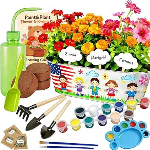 Paint & Plant Kids Gardening Kit Arts and Crafts Toys - Toddler Gardening Kits Birthday Easter Gifts Ideas for Girls & Boys 4 5 6 7 8 9 10 11 12 Year Old