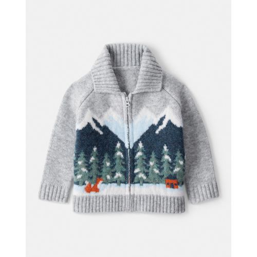 Baby Boy Mountain Print Long-Sleeve Sweater - Grey - OshKosh B'gosh | Carter's