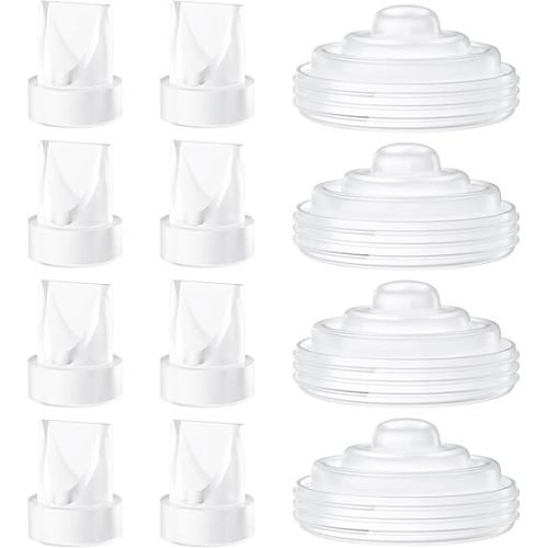 12 Pack Pump Parts, 8PCS Duckbill Valves 4PCS Silicone Diaphragm Compatible with Momcozy M5, Replace Mom Cozy M5 Replacement Parts