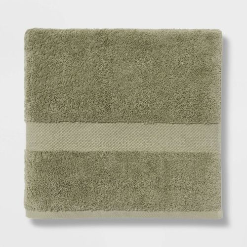 Performance Plus Bath Towel Aqua - Threshold™: Heavyweight Cotton, Fade-Resistant, OEKO-TEX Certified