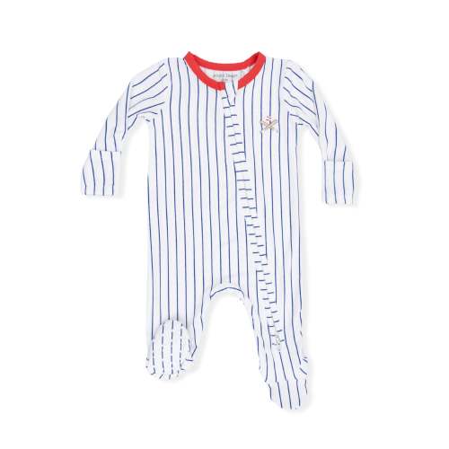 Baseball Stripe - 2 Way Zipper Footie