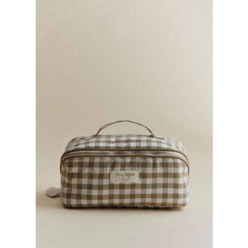 Large Toiletry Bag - Green Gingham