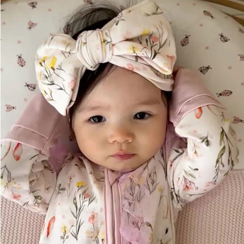 Baby Easter Bunny Headwrap - Floral Topknot – Before & Ever