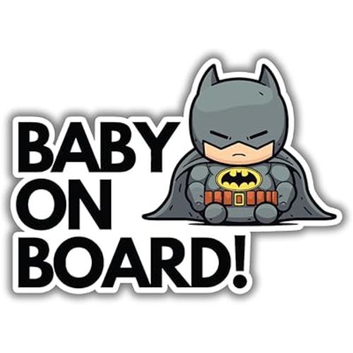Baby on Board Stickers | Kids in Car Pack of 2 stickers (Bat Baby 02)