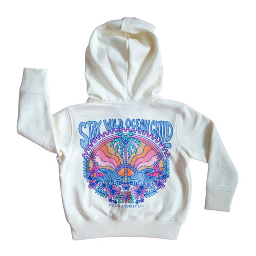 Stay Wild Ocean Child Little Surfer Girl Hoodie