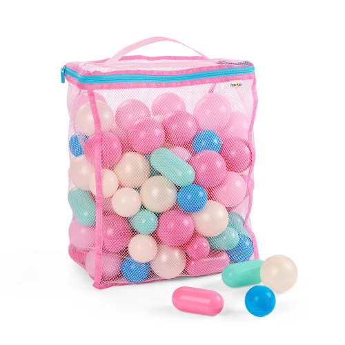 Battat Bag of Balls Sweet Retreat 105 Plastic Multicolor Play Balls for Ball Pit & Reusable Storage Bag for 12 Months +