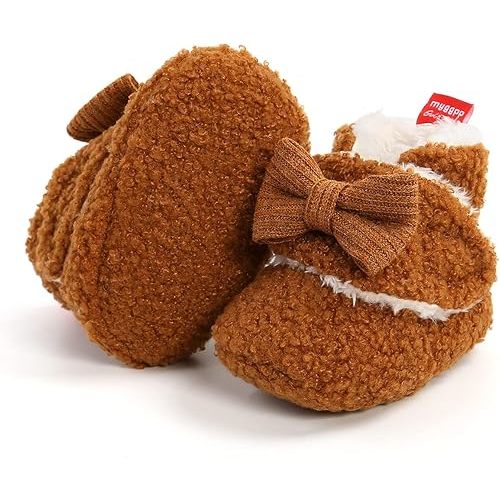 GDSDYM Baby Booties Cozy Fleece Slippers Soft Baby Shoes With Gripper Soles, Winter Warm Infant Newborn Crib Sock Shoes First Walkers