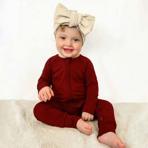 Bamboo Convertible Zippered Romper in Maroon – Zumbamboo