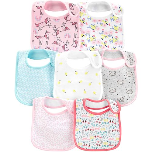 Simple Joys by Carter's Baby Girls' Teething Bibs, Pack of 7