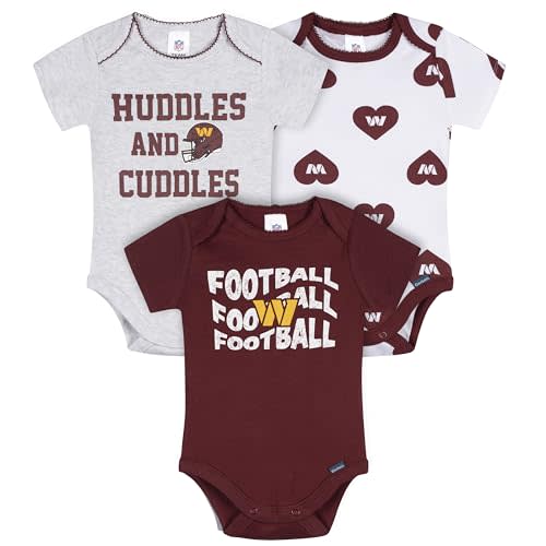 Gerber NFL baby-girls Nfl 3-pack Onesie Bodysuit