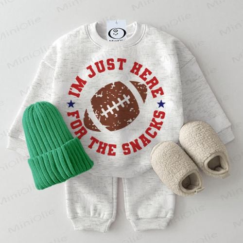 I'M JUST HERE FOR THE SNACKS Baby 2-piece Light Grey Set