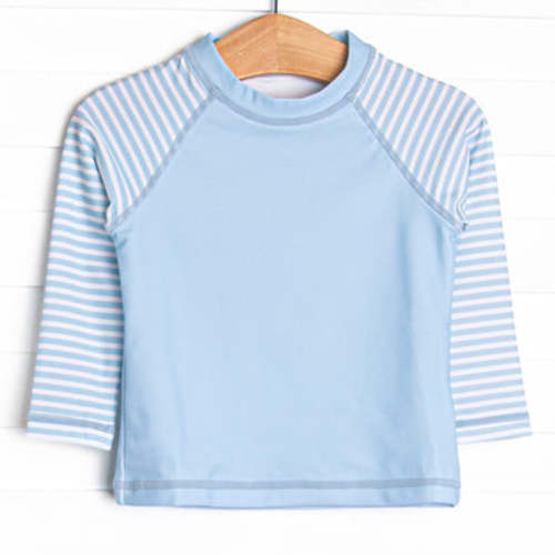 Pinstripe Promises Long Sleeve Rash Guard, Blue – Stitchy Fish