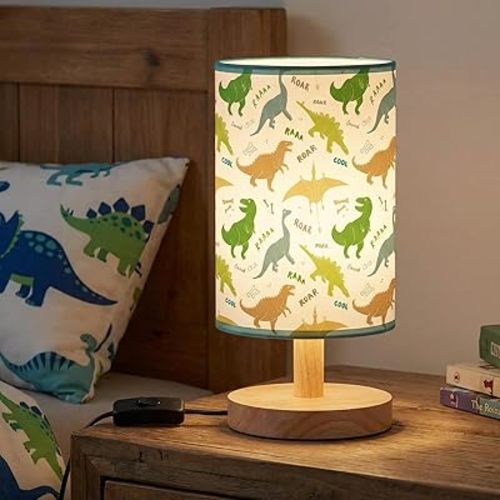Dinosaur Table Lamp 3 Colors Dimmable Lights Dinosaur Room Bedroom Decor 11.02 x 5.12 Inch Night Light Bedside Bedroom Lamps Decoration for Desk Birthday Prize Gifts
